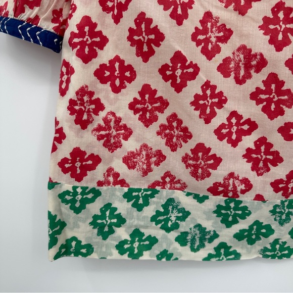 Anthropologie Mermaid Cotton Blockprint Tunic Top size XS Cover-up Made in India - Picture 5 of 16